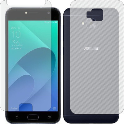 Mobling Front and Back Screen Guard for ASUS ZENFONE 4 SELFIE LITE (Front 9H Hardness Matte & Carbon Fiber Skin for Back)(Pack of 2)
