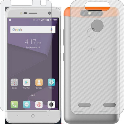 Mobling Front and Back Screen Guard for ZTE BLADE V8 MINI (Front 9H Hardness Matte & Carbon Fiber Skin for Back)(Pack of 2)