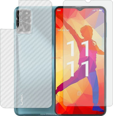 ZINGTEL Front and Back Screen Guard for LAVA YUVA PRO (Front Matte Finish & Back 3d Carbon Fiber)(Pack of 2)
