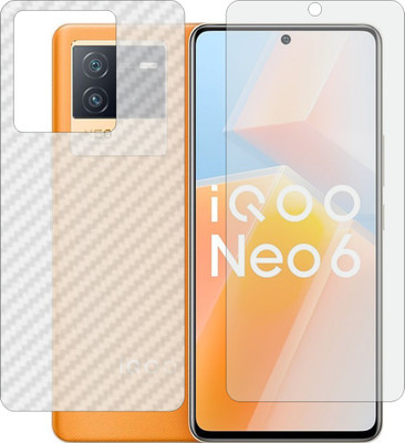 ZINGTEL Front and Back Screen Guard for IQOO NEO 6 (Front Matte Finish & Back 3d Carbon Fiber)(Pack of 2)