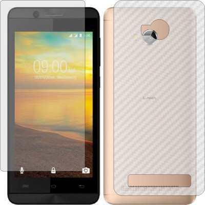 MOBART Front and Back Screen Guard for LAVA A51 (Front Matte Finish & Back 3d Carbon Fiber)(Pack of 2)
