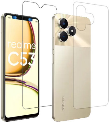 KMPERED Front and Back Tempered Glass for Realme C53(Pack of 2)