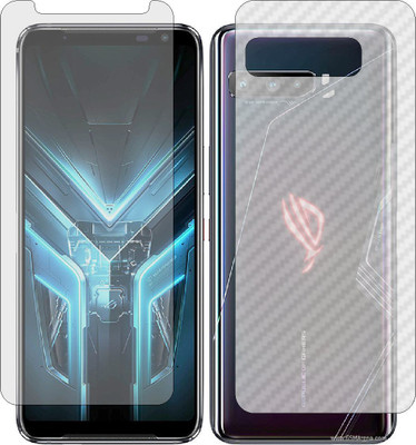 ZINGTEL Front and Back Screen Guard for ASUS ROGPHONE 3 STRIX (Front Matte Finish & Back 3d Carbon Fiber)(Pack of 2)