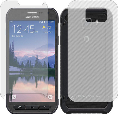 ZINGTEL Front and Back Screen Guard for SAMSUNG GALAXY S6 ACTIVE (Front Matte Finish & Back 3d Carbon Fiber)(Pack of 2)