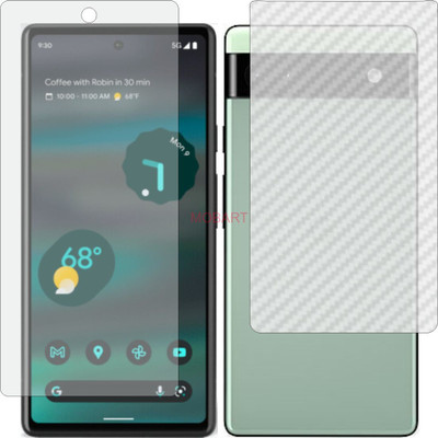 MOBART Front and Back Screen Guard for GOOGLE PIXEL 6A GX7AS (Front Matte Finish & Back 3d Carbon Fiber)(Pack of 2)