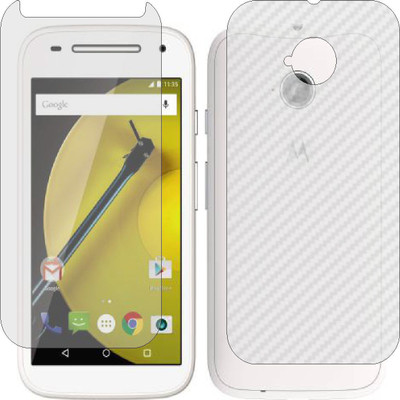ZINGTEL Front and Back Screen Guard for MOTOROLA E2 (Front Matte Finish & Back 3d Carbon Fiber)(Pack of 2)