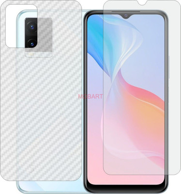 MOBART Front and Back Screen Guard for VIVO Y21G (Front Matte Finish & Back 3d Carbon Fiber)(Pack of 2)