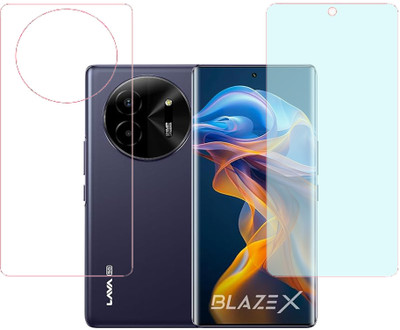SPRITZEN Front and Back Screen Guard for Lava Blaze X 5G, Front Matte Back Clear(Pack of 2)
