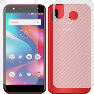 ZINGTEL Front and Back Screen Guard for YUHO O2 (Front Matte Finish & Back 3d Carbon Fiber)(Pack of 2)