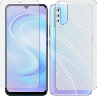 Mobling Front and Back Screen Guard for VIVO S1 (Front 9H Hardness Matte & Carbon Fiber Skin for Back)(Pack of 2)