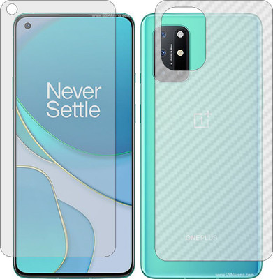 ZINGTEL Front and Back Screen Guard for ONEPLUS 8T (Front Matte Finish & Back 3d Carbon Fiber)(Pack of 2)