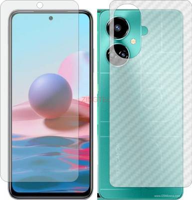 ZINGTEL Front and Back Screen Guard for TECNO CAMON 19 PRO (Front Matte Finish & Back 3d Carbon Fiber)(Pack of 2)