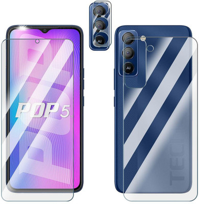 Enlinea Front and Back Screen Guard for Tecno Pop 5 LTE Front+Back+Camera (Glossy)(Pack of 3)