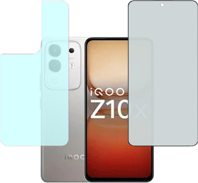 VAYUVAULT Front and Back Screen Guard for IQOO Z10X 5G, Privacy glass, Back Screen Guard Matt finish(Pack of 2)