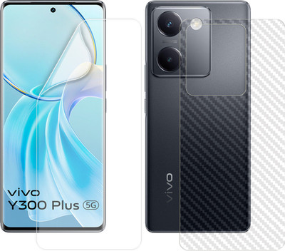 SOMTONE Front and Back Screen Guard for vivo Y300 Plus 5G Tempered Glass Screen Protector | Anti-Scratch | Edge to Edge Full Coverage | 9H Hardness (1 HYDROGEL SCREEN PROTECTOR + 1 CARBON FIBER SKIN)(Pack of 1)