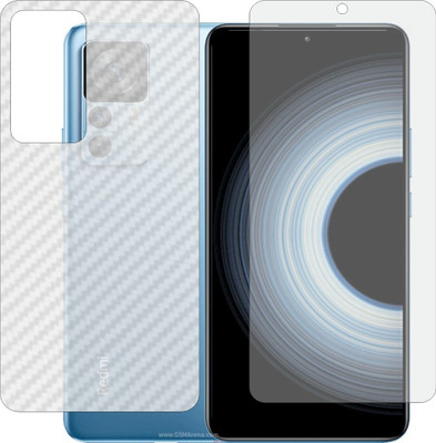 Mobling Front and Back Screen Guard for MI K50 ULTRA 5G 22081212C (Front 9H Hardness Matte & Carbon Fiber Skin for Back)(Pack of 2)