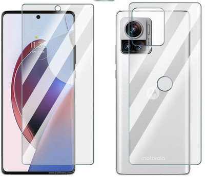 DVTECH Front and Back Screen Guard for TPU Clear Front And Carbon Fiber BackMotorola Edge 30 Ultra(Pack of 1)