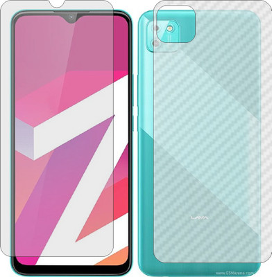 ZINGTEL Front and Back Screen Guard for LAVA Z2 MAX (Front Matte Finish & Back 3d Carbon Fiber)(Pack of 2)