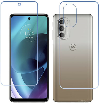 DVTECH Front and Back Screen Guard for 9H Crystal Clear Front And Carbon Fiber BackMotorola Moto G51 5G(Pack of 1)