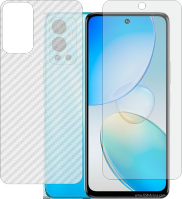 MOBART Front and Back Screen Guard for INFINIX HOT 12 X6817 (Front Matte Finish & Back 3d Carbon Fiber)(Pack of 2)