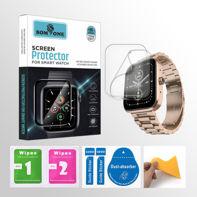 SOMTONE Front and Back Screen Guard for Fire-Boltt Encore 1.83 inch Smartwatch 2 PROTECTOR + 2 WIPES + 2 DUST REMOVAL STICKER + 1 WIPER(Pack of 2)