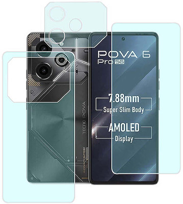 MOKPLZ Front and Back Screen Guard for TECNO POVA 6 PRO 5G(Pack of 3)