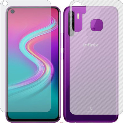Mobling Front and Back Screen Guard for INFINIX S5 LITE (Front 9H Hardness Matte & Carbon Fiber Skin for Back)(Pack of 2)