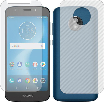 ZINGTEL Front and Back Screen Guard for MOTOROLA MOTO E5 CRUISE (Front Matte Finish & Back 3d Carbon Fiber)(Pack of 2)