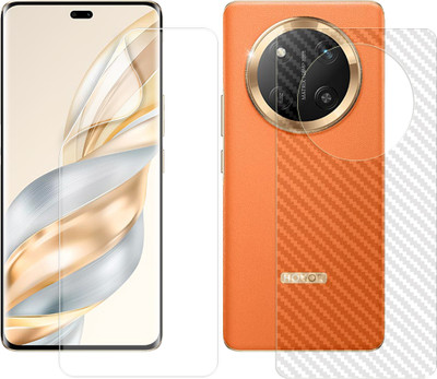 ARBAN Front and Back Screen Guard for Honor X60 Pro 5G Tempered Glass Screen Protector | Anti-Scratch | Edge to Edge Full Coverage | 9H Hardness | Screen Guard (1 HYDROGEL FRONT SCREEN PROTECTOR + 1 CARBON FIBER SKIN)(Pack of 1)