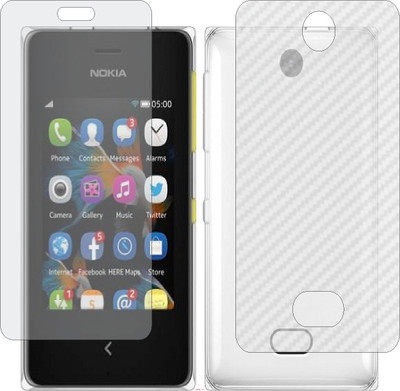 Mobling Front and Back Screen Guard for NOKIA ASHA 500 DUAL SIM (Front 9H Hardness Matte & Carbon Fiber Skin for Back)(Pack of 2)