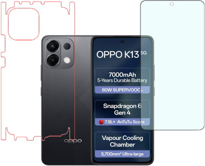 KARTRAY Front and Back Screen Guard for OPPO K13 5G, Matte Tempered Glass, Back Screen Guard With Glossy Finish(Pack of 2)