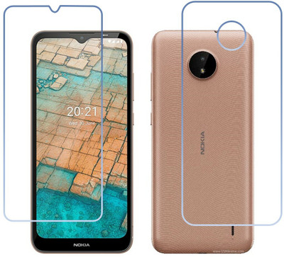 DVTECH Front and Back Screen Guard for 9H Crystal Clear Front And Carbon Fiber BackNokia C20(Pack of 1)