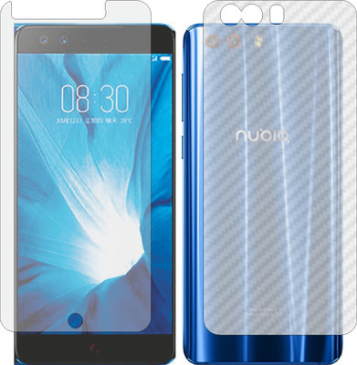 MOBART Front and Back Screen Guard for NUBIA Z17 MINI S (Front Matte Finish & Back 3d Carbon Fiber)(Pack of 2)