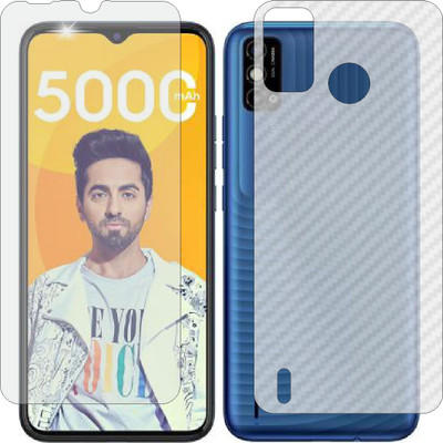 MOBART Front and Back Screen Guard for TECNO SPARK GO 2021 (Front Matte Finish & Back 3d Carbon Fiber)(Pack of 2)
