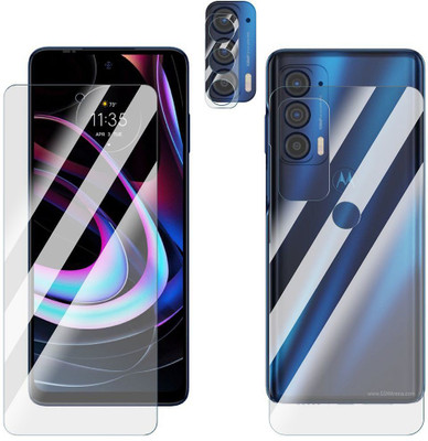 Enlinea Front and Back Screen Guard for Motorola Edge (2021) Front+Back+Camera (Glossy)(Pack of 3)