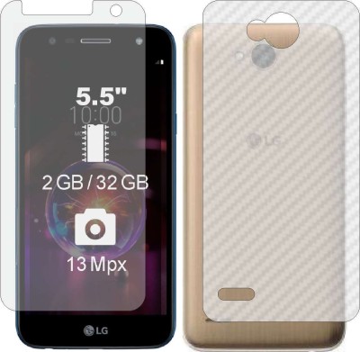 ZINGTEL Front and Back Screen Guard for LG X POWER 2 (Front Matte Finish & Back 3d Carbon Fiber)(Pack of 2)