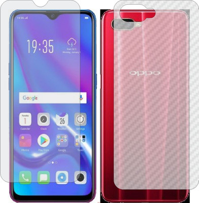 Mobling Front and Back Screen Guard for OPPO R17 NEO (Front 9H Hardness Matte & Carbon Fiber Skin for Back)(Pack of 2)