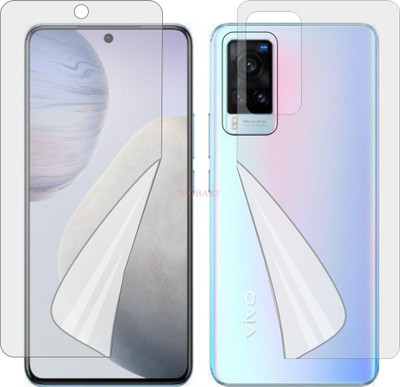 MOBART Front and Back Screen Guard for VIVO X60 (Edge To Edge TPU Covers Curved Edges)(Pack of 2)