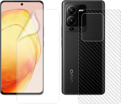 SOMTONE Front and Back Screen Guard for vivo V25 Pro 5G (1 HYDROGEL SCREEN PROTECTOR WITH 1 CARBON FIBER SKIN)(Pack of 1)