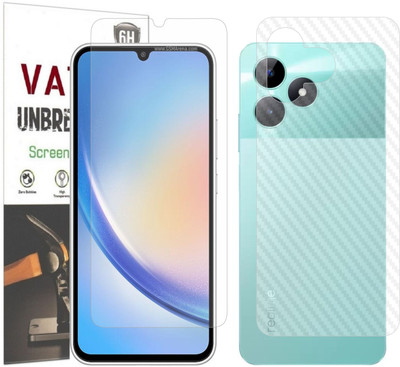 Vatsin Front and Back Screen Guard for Redmi 12, Redmi 12 [Back Carbon Fiber](Pack of 2)
