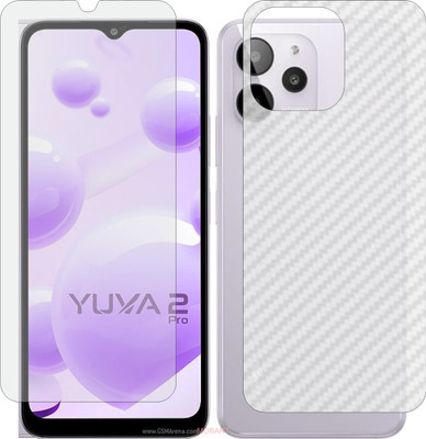 MOBART Front and Back Screen Guard for LAVA YUVA 2 PRO (Front Matte Finish & Back 3d Carbon Fiber)(Pack of 2)