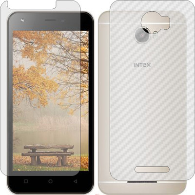 Mobling Front and Back Screen Guard for INTEX AQUA TREND LITE (Front 9H Hardness Matte & Carbon Fiber Skin for Back)(Pack of 2)