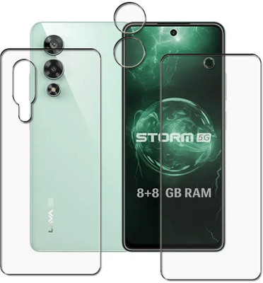 tombik Front and Back Screen Guard for 2a-Lava Storm 5G-fb,lens(Pack of 3)