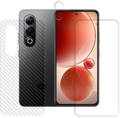 ARBAN Front and Back Screen Guard for itel S25 4G Tempered Glass Screen Protector | Anti-Scratch | Edge to Edge Full Coverage | 9H Hardness (1 FRONT SCREEN GUARD + 1 BACK CARBON FIBER SKIN + 1 CAMERA LENS PROTECTOR)(Pack of 1)