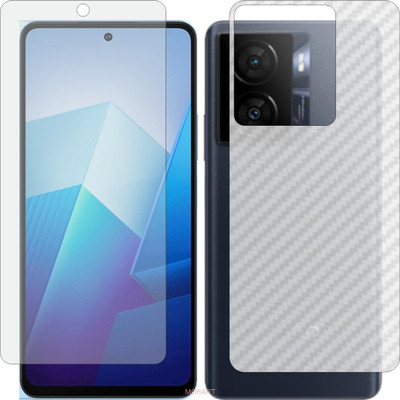 MOBART Front and Back Screen Guard for VIVO IQOO Z7X (Front Matte Finish & Back 3d Carbon Fiber)(Pack of 2)
