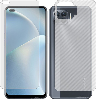 ZINGTEL Front and Back Screen Guard for OPPO RENO4 F (Front Matte Finish & Back 3d Carbon Fiber)(Pack of 2)