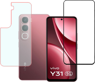 KARTRAY Front and Back Screen Guard for Vivo Y31 5G, Edge to Edge Tempered Glass, Back Screen Guard With Matte Finish(Pack of 2)