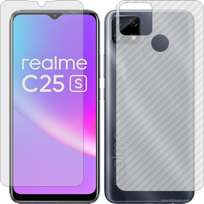 MOBART Front and Back Screen Guard for REALME RMX3195 (Front Matte Finish & Back 3d Carbon Fiber)(Pack of 2)