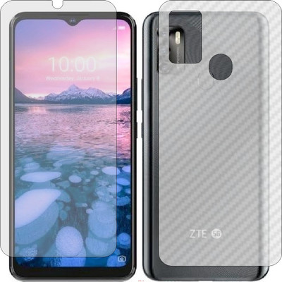 Mobling Front and Back Screen Guard for ZTE BLADE 20 5G (Front 9H Hardness Matte & Carbon Fiber Skin for Back)(Pack of 2)
