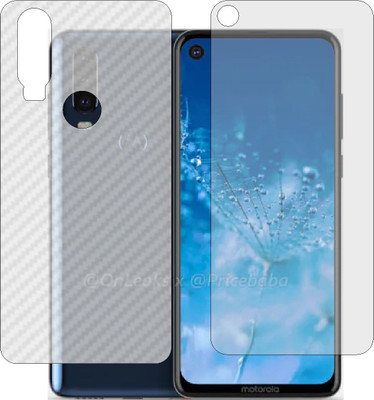 Mobling Front and Back Screen Guard for MOTOROLA P40 POWER (Front 9H Hardness Matte & Carbon Fiber Skin for Back)(Pack of 2)